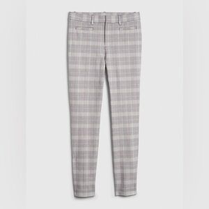 GAP Skinny Stretchy Ankle Grey & Pink Plaid Pants